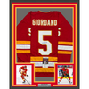 Framed Autographed/Signed Mark Giordano 35x39 Calgary Red Hockey Jersey JSA COA