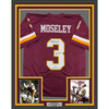 Framed Autographed/Signed Mark Moseley 35x39 82 MVP Washington Burgundy Football Jersey Beckett BAS COA