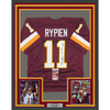 Framed Autographed/Signed Mark Rypien SB XXVI MVP 35x39 Washington Burgundy Football Jersey JSA COA