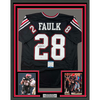Framed Autographed/Signed Marshall Faulk 35x39 San Diego State Black College Football Jersey Beckett BAS COA