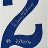 Framed Autographed/Signed Dennis Martinez 35x39 Montreal White Baseball Jersey JSA COA