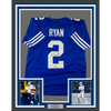Framed Autographed/Signed Matt Ryan 35x39 Indianapolis Blue Football Jersey Beckett BAS COA