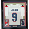 Framed Autographed/Signed Matthew Judon 35x39 New England White Football Jersey JSA COA