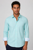 Mauro Long Sleeve Check Tech Shirt - Emerald by Buki