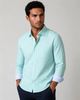 Mauro Long Sleeve Check Tech Shirt - Emerald by Buki