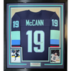 Framed Autographed/Signed Jared McCann 35x39 Seattle Blue Hockey Jersey JSA COA by Hall of Fame Sports Memorabilia
