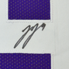 Framed Autographed/Signed J.J. JJ McCarthy 35x39 Minnesota Purple Football Jersey Beckett BAS COA