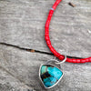 Carry Necklace | African Trade + Sterling Silver + Hubei Turquoise by mend metalworks
