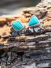 Unfold Studs | Carico Lake Turquoise by mend metalworks