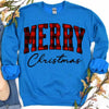 Merry Christmas Sweatshirt - Buffalo Plaid Crewneck by Adorb Custom Tees