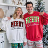 Merry Christmas Sweatshirt - Buffalo Plaid Crewneck by Adorb Custom Tees