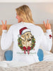 Merry and Bright Dog with Wreath & Santa Hat Long Sleeve Tee - #SIMPLYSOUTHERN LS-MERRYDOG-WHITE by DoodleBug's