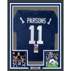 Framed Autographed/Signed Micah 35x39 Parsons Penn State Blue College Football Jersey JSA COA