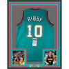 Framed Autographed/Signed Mike Bibby 35x39 Vancouver Teal Retro Basketball Jersey JSA COA