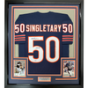 Framed Autographed/Signed Mike Singletary HOF 98 35x39 Chicago Blue Football Jersey JSA COA