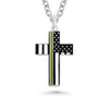 Service Men & Women American Flag Cross Necklace