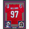 Framed Autographed/Signed Milton Williams 35x39 New England Red Football Jersey Beckett BAS COA by Hall of Fame Sports Memorabilia
