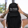 I’m literally just a bitch embroidered Trucker Hat by Madness & Mayhem LLC