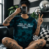 Teal emotional support tattoos embroidered tie dye T-shirt by Madness & Mayhem LLC