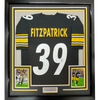 Framed Autographed/Signed Minkah Fitzpatrick 35x39 Pittsburgh Black Football Jersey PSA/DNA COA