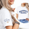 Baseball Mama T-Shirt With Kids Name On Sleeve by EnjoyMyDesign LLC