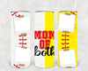 Mom of Both Softball Baseball Photo Frame 20 oz Skinny Tumbler by Anchored Grace Boutique
