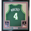 Framed Autographed/Signed Sidney Moncrief 35x39 Milwaukee Green/White Basketball Jersey PSA/DNA COA