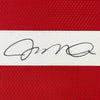 Framed Autographed/Signed Joe Montana 35x39 San Francisco Red Football Jersey JSA COA by Hall of Fame Sports Memorabilia