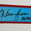 Framed Autographed/Signed Warren Moon 35x39 HOF 06 Houston White Football Jersey JSA COA