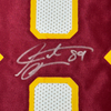 Framed Autographed/Signed Santana Moss 35x39 Washington White Football Jersey JSA COA