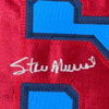 Framed Autographed/Signed Stan Musial 35x39 St. Louis Blue Baseball Jersey JSA COA
