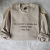 My anxiety is Chronic Embroidered Sweatshirt - Mental Health Crewneck Hoodie, Gift for Christian by Dog Mom Hat