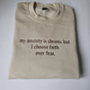 My anxiety is Chronic Embroidered Sweatshirt - Mental Health Crewneck Hoodie, Gift for Christian by Dog Mom Hat