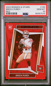 Graded 2022 Panini Rookies & Stars Brock Purdy #145 Red Rookie RC Football Card PSA 10 Gem Mint