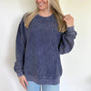 Navy Oversized Corded Crew by Ivy + Cloth