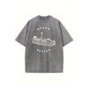 "Never Better" Skeleton Round Neck Acid Washed T-Shirt – Casual Comfort for Everyday Wear