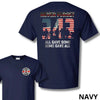 "Never Forget 343" 9/11 Memorial Firefighter T-Shirt – American Flag Tribute Tee by Dog Mom Hat