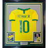 Framed Autographed/Signed Neymar Jr. 35x39 Brazil Soccer Futbol Jersey Beckett BAS COA by Hall of Fame Sports Memorabilia