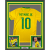 Framed Autographed/Signed Neymar Jr. 35x39 Brazil Soccer Futbol Jersey Beckett BAS COA/LOA