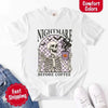 Nightmare Before Coffee Comfort Colors Shirt – Skeleton Funny Halloween Tee by Adorb Custom Tees