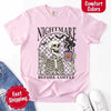 Nightmare Before Coffee Comfort Colors Shirt – Skeleton Funny Halloween Tee by Adorb Custom Tees