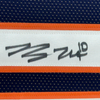Framed Autographed/Signed Bo Nix 35x39 Denver Blue Football Jersey Beckett BAS COA