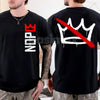 "No Kings in America" T-Shirt - Anti-Monarchy Political Statement Tee, Crown Protest Gift, Unisex Patriotic Graphic