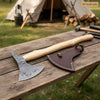 Nordic Camp Hatchet, Pattern-Welded Steel Head and Light Ash Hardwood Handle by JW SteelCrafts