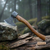 Hand Engraved Norse Viking Bearded Axe with Damascus Steel Blade and Carved Hardwood Handle | JW SteelCrafts by JW SteelCrafts