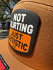Not Flirting Just Autistic | 7 Panel Canvas Patch Snapback by Luckless Outfitters