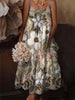 🌺 European & American Style Floral Art Print Sling Holiday Dress by FitiqueFit