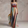 Sexy Tube Top Printed Color Dress