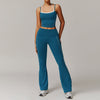 Faux Two Piece Halter Beauty Back Yoga Fold High Waist Casual All-Match Workout Exercise Outfit