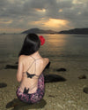 Stitching Butterfly Decoration Fashionable Vacation Style Dress